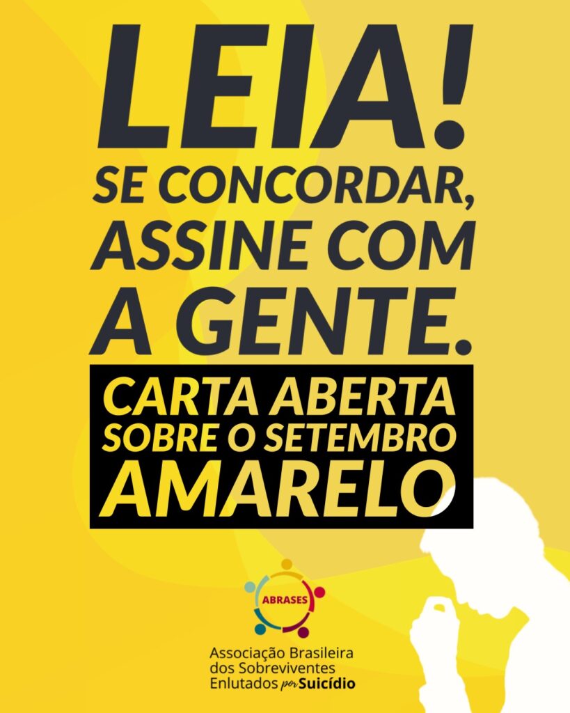 Carta Aberta à Sociedade Abrases-Setembro Amarelo